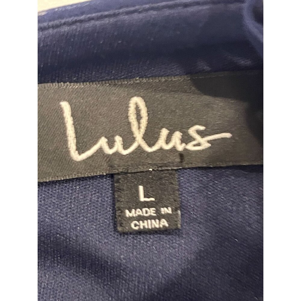 Lulus Womens Hi-Low Maxi Dress Floral Print Reflection Navy Blue Size Large - Picture 8 of 10